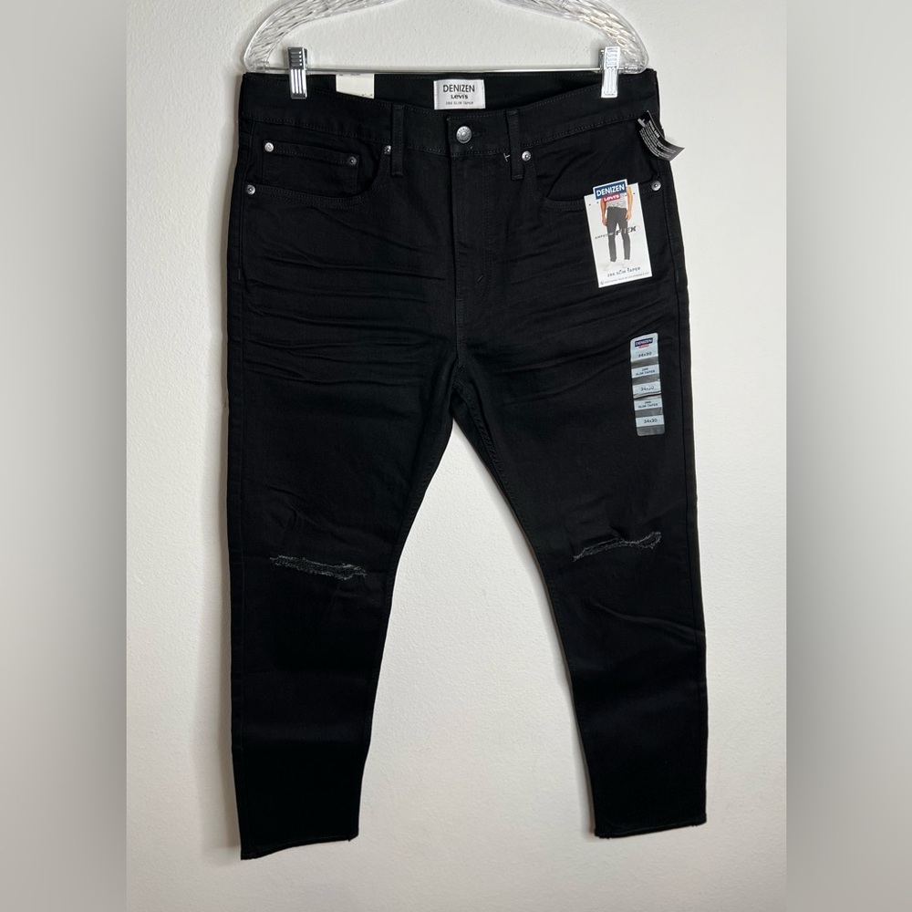 DENIZEN From Levi's 286 Taper Jeans Men's Black Denim Slim Fit Size 34X30